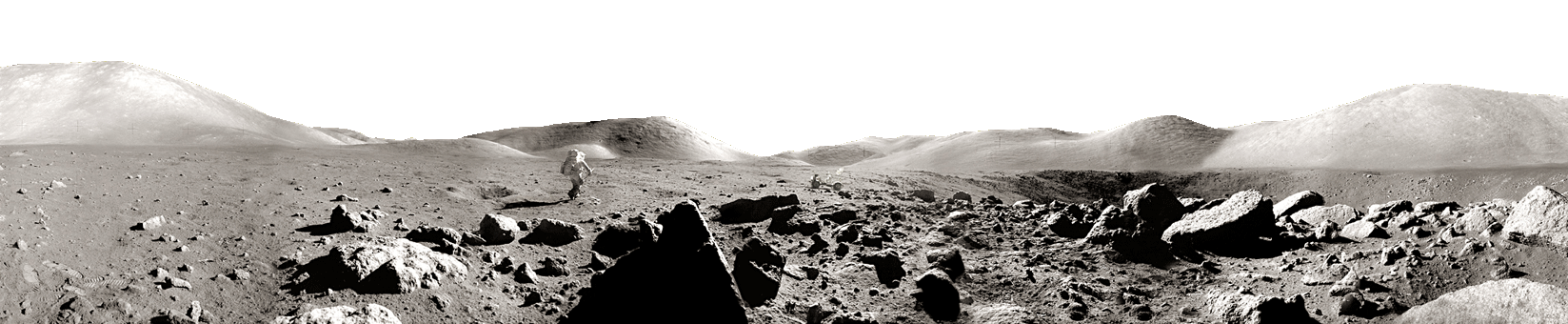 Apollo 17 Panorama: Astronaut Running